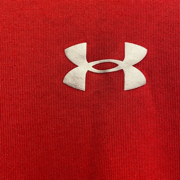 Under Armour red Big Red One Military Army loose Men's shirt sleeve Large NWT - Picture 9 of 12